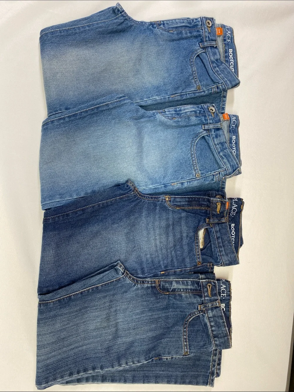 Children's Place Boys Blue Denim Bootcut Jeans Size 10S (4 Pairs)
